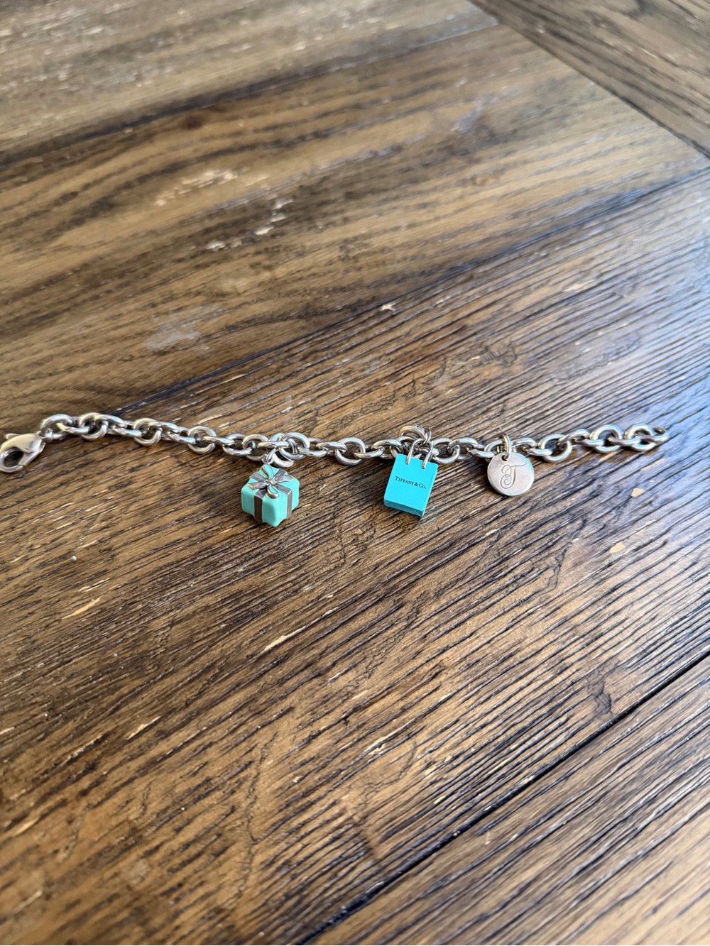 Tiffany & Co. Silver Charm Bracelet with Tiffany Blue Gift Box Charms - Picture 4 of 7